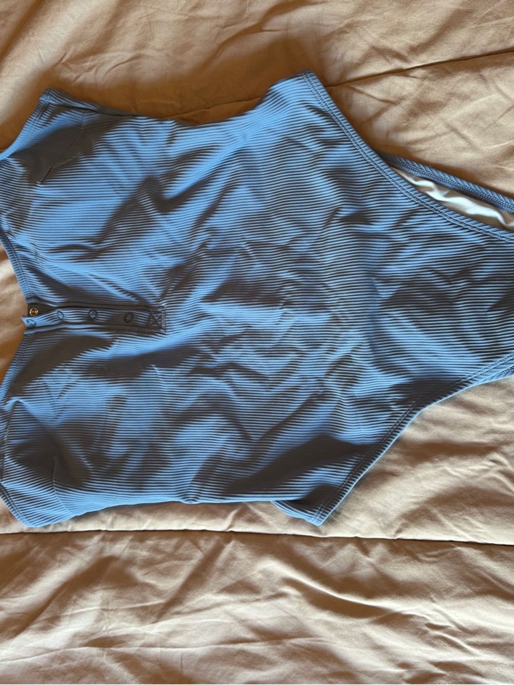 Cupshe Blue Ribbed One-Piece Swimsuit